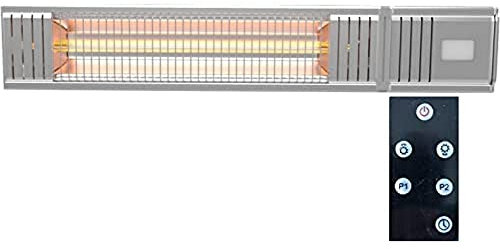 Millarco 58630 Golden-Tube Chauffage de terrasse électrique infrarouge avec télécommande pour montage mural balcon véranda