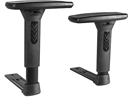 Frassie Höjdjusterbar stol armstöd par, gaming boss stol armar set ersättning, svart (3D)