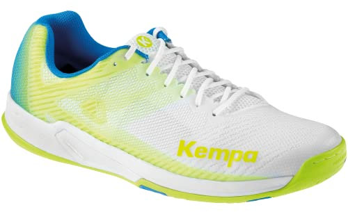 Kempa Unisex Wing 2.0 Sneaker Freizeitschuh Halbschuh Lauf-und Sportschuh Turnschuhe Handball Jogging Outdoor Freizeit Shoes-leicht und atmungsaktiv, Weiß Fluo Gelb