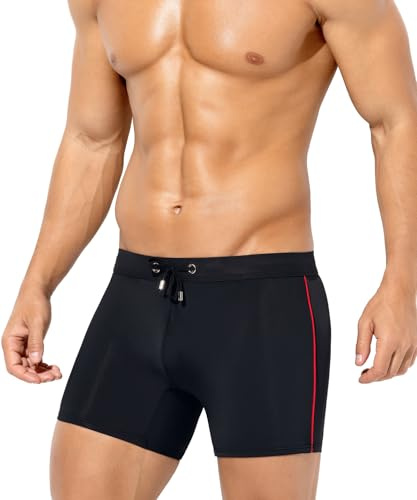 Arjen Kroos Men's Swimming Trunks Swim Shorts Quick Dry Beach Board Shorts Briefs Spa Trunks Drawstring Swimwear Boxers Underwear Gym Stretchy Bathing Suit Swimsuit Bottom,Black,XL