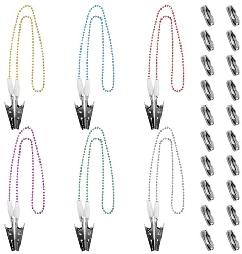 TAGOQUEN 6 Pezzi Fermaglio per Tovaglioli e Catene, Catena Porta Tovaglioli, Clip di Tovaglioli, Porta Tovaglioli Catena di Fermagli per Anziani Adulti Bambini