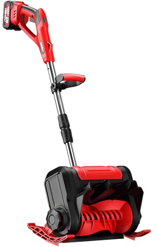 Sladdlös snöskyffel av professionell kvalitet, elektrisk snöslunga med 20V borstlös motor, 30x18 cm röjning, 7,6 meter kastlängd, lätt för uppfart och uteplats