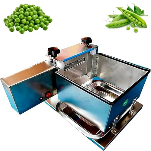 Elektrisk ärtskalare i rostfritt stål, 15 kg/h bönskalare för edamame och breda bönor, halvautomatisk grönsaksskalningsmaskin för matbearbetning