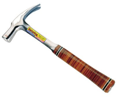 Estwing E24S 24oz English Pattern Straight Claw Hammer, Smooth Face, Leather Grip
