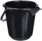 hünersdorff Industrie-Eimer/Abfallbehälter (HD-PE), rund, Ausguss 10,5 l, Made in Germany, Schwarz