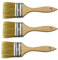 POL-Brush 3 Pinceaux à Peinture Professionnel Plat 63 mm - Les Poils naturels de Haute qualité - Pinceaux Polyvalent - Lot de 3 Pinceaux - Taille 63 mm