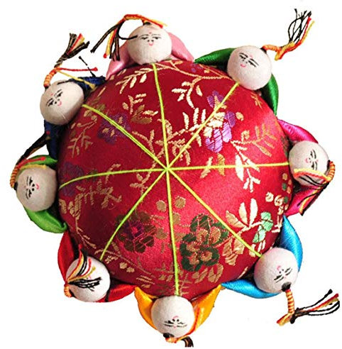 Beito Oriental Nadel Nadelkissen Mit 8 Kinder Im Chinesischen Stil Pincushions Gewebe Beschichtete Fully Padded Pin Lagerung Für Nähen