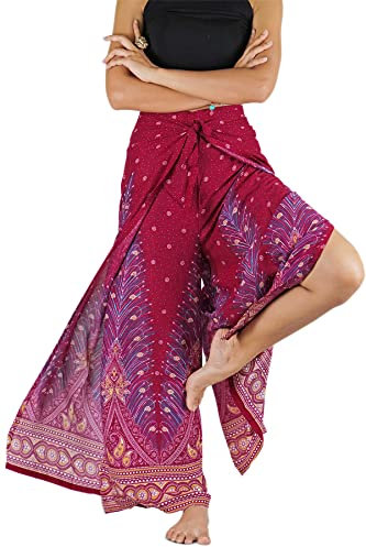 Your Cozy Damen Boho Palazzo Hose – Weite Haremshose für Yoga, Reisen & Festival – Leichte Hippie Hose mit Elastikbund