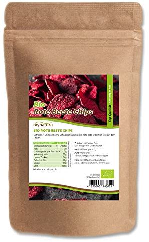 Mynatura Bio Rote Beete Chips I Rein pflanzlich I Salat I Snack I Kochen I Vegan I Im Beutel (1x 200g)