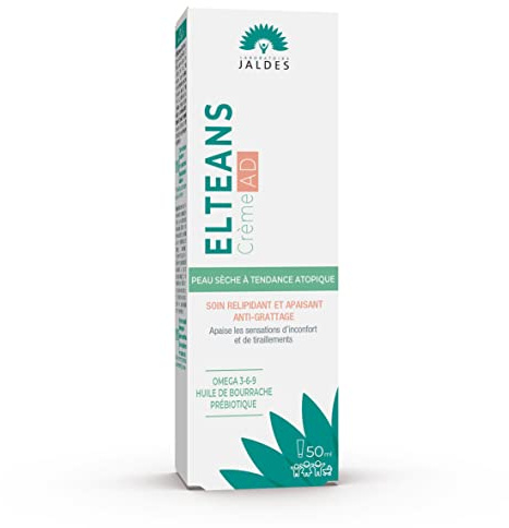 ELTEANS AD (EX-Sensitive) Crème Visage et Corps 50ml | Pour Hydrater et Apaiser les Peaux Sensibles à Atopiques | Composée à 99,4% d’Ingrédients d’Origine Naturelle | LABORATOIRE JALDES