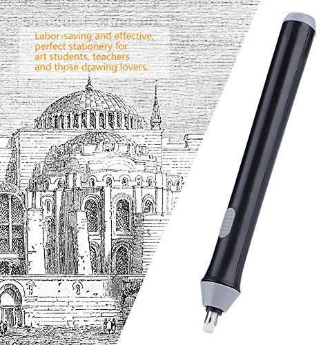 Crayon Tombow,Gomme, Borrador Eléctrico con Batería, Bolígrafo Borrador, Marcas de Libro para Niños, Parche de Pavo Real, Borrador de Lápiz Automático con Batería Eléctrica Tenwin (Negro)
