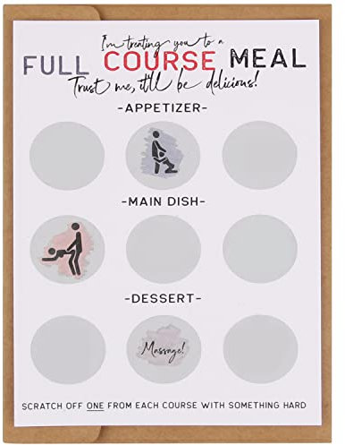 CJ&M Freches Rubbeln, Vollkurs-Mahlzeit, lustige Geburtstagskarte zum Rubbeln für ihn, unhöfliches Geschenk für ihn, Ehemann oder andere Hälfte mit dieser sexy, lustigen Rubbelkarte.