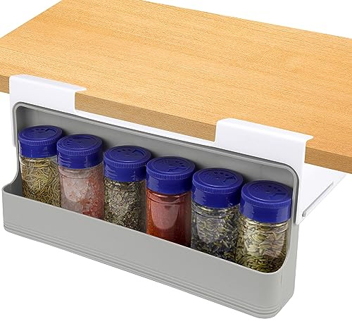 QIQN Gewürzregal Ausziehbar Ohne Bohren Gewürze Organizer Spice Rack Gewürzhalter Schranktür Hängend Selbstklebend für Küche Gewürzstreuer Gewurzglaeser Aufbewahrung (Gewurzregale)