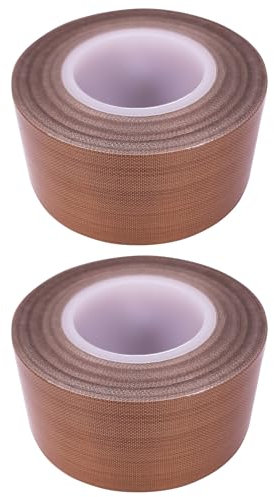 cyclingcolors 2x ruban adhésif PTFE anti-adhérent haute température bande tissu de verre enduit imprimante 3D machine sous vide marron, 30mm x 10m