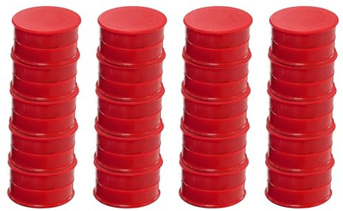 Pack of 36 Red Coloured Round Flat Magnets - 24mm Whiteboard Notice Board Office Fridge