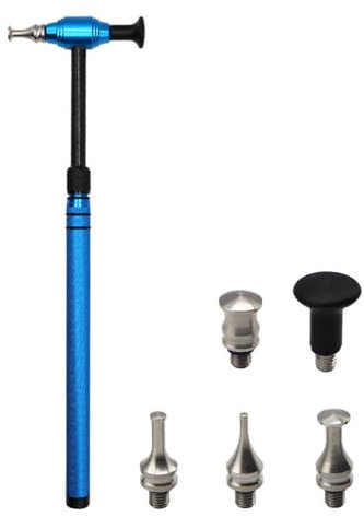 Shkalacar Car Dent Repair Tool Kit, 6 PCS Paintless Removal Tools with 5 Replacement Heads, Telescopic Aluminum Alloy Hammer for DIY Dent Repair on Cars