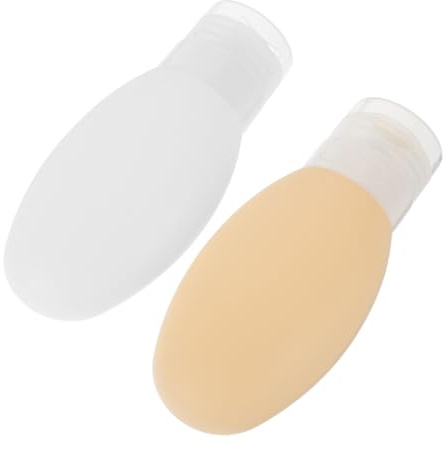 Ipetboom 2 piezas Botellas de Silicona Reutilizables para Viaje Dispensador de Loción Contenedores Succionadores para Ducha Color y Amarillo