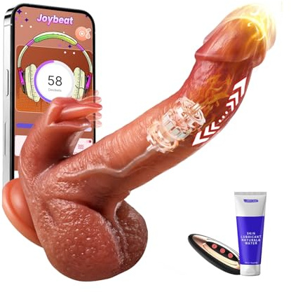 Gode Vibromasseur Va et Vient Sex Toys - Gode XXL Réaliste Large Sex Toys Femme avec Chauffage et 9x9 Modes Poussée et Vibration, Godemichets Homme Vibromasseurs Feminin Clitoridien Puissant