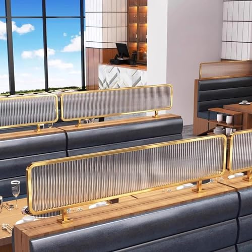 Skärm för avskildhet i matsalen, Avdelare för kont Lågt staket Randigt matt glas Restaurang Bänkskiva Skrivbordsavdelare for matplatser(30x110cm)