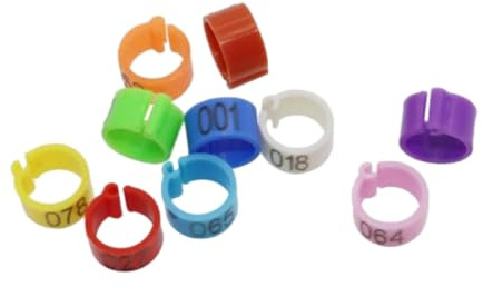 100 anillos de plástico para patas de pájaros, de 2,7 mm, 3 mm, 4 mm, 4,5 mm y 5 mm, para palomas pequeñas, loros y palomas.,Aleatorio,2,7 mm