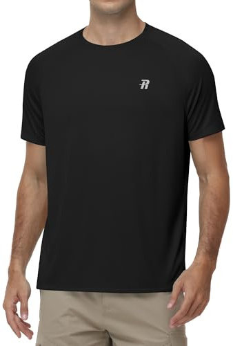 Runhit UV Shirt Herren Kurzarm, Schwimmshirt mit UPF 50+ Sonnenschutz, Schnelltrocknendes Rashguard Atmungsaktives Badeshirt für Wassersport, Surfen und Outdoor