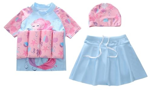MOVAWAKY Maillot de Bain Fille, Maillot de Bain Flottant pour Apprendre à Nager garçon BouéE IntéGré Enfant avec Flotteur Aide à la flottabilité Bouee Bebe pour Natation Débutant Enfants