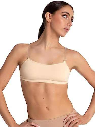 Capezio Women's 3564 Camisole Bra Top With Bratek, Nude, S UK