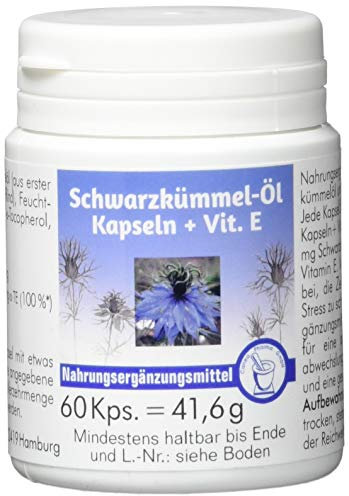Pharma-Peter SCHWARZKÜMMELÖL ägyptisch Kapseln + Vitamin E, 60 Kapseln