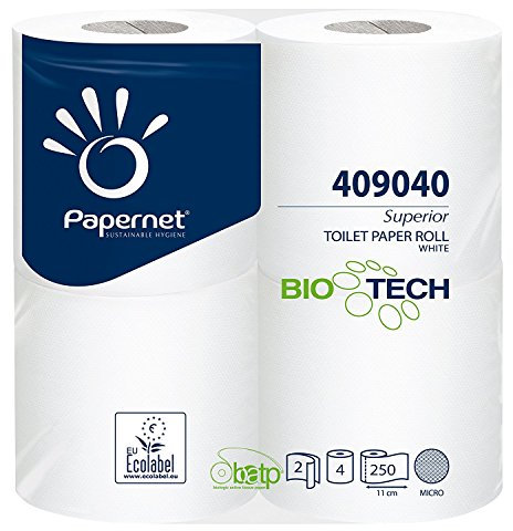 36 Rollen im Paket BIO TECH Toilettenpapier 2-lagig/250 Blatt für Boot, Chemietoiletten, Wohnwagen, Wohnmobile und Caravan