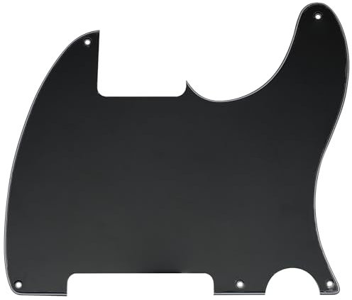 Musiclily 5 Löcher American Vintage Tele Pickguard Schlagbrett für Fender USA/Mexikanische Telecaster Esquire E-Gitarre,3 lagig Schwarz