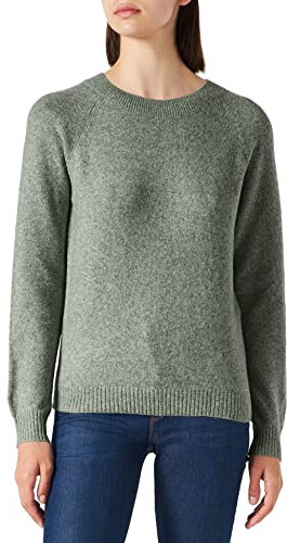 VERO MODA Strick Pullover Meliert Basic Rundhals Jumper Langarm Sweater Regular Fit RIPP Raglan VMDOFFY