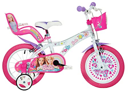Dino Bikes Bicicleta niña 14 Pulgadas Barbie Rosado 4-6 años