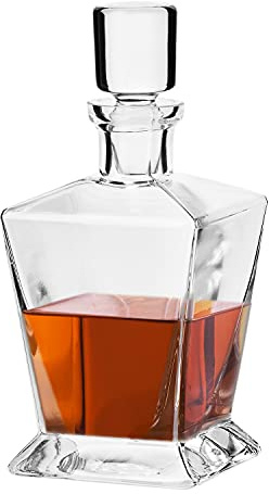 Krosno Whiskey Decanter Carafe with Stopper | 25.4 oz | Caro Collection | Home Restaurants Parties | Gift Idea Wedding Bar Mitzvah | Made in Europe
