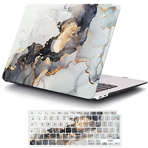 MOKASE Hülle Kompatibel mit MacBook Pro 14 Zoll 2024-2021 Freigabe M4 A3112 A3401 A3185 M3 A2918 A2992 M2 A2779 M1 A2442 Pro/Max mit Touch ID, Hartplastikgehäuse & Tastaturabdeckung, Black Gold