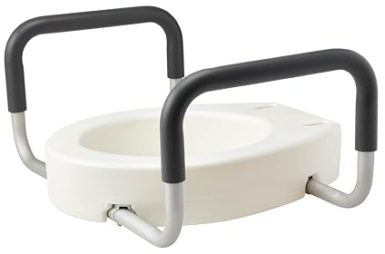 Medline Standard Toilet Seat Riser with Arms, 3.5-Inch Height, 400 lb Weight Capacity - Comfortable & Secure Bathroom Aid for Elderly & Disabled