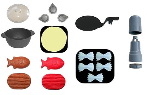 Smoby E19122 Ustensiles de cuisine : ensemble de casserole, poisson, pâtes, spatule, etc.