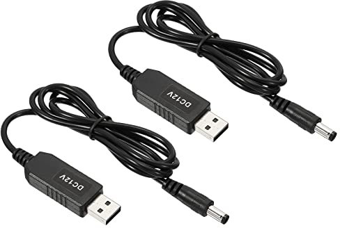 PATIKIL 6W 1A USB Step Up Tensione Convertitore, 2pz DC 5V To DC 12V Alimentazione Alimentazione Adattatore Jack 5.5x2.5mm Cavo per Router LED Lampada Altoparlanti