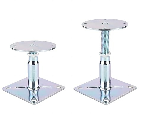 YXGJDP Lot de 2 crics de sol réglables de 8,9 cm à 15,2 cm, mini cric à vis, cric de support réglable pour le sol, cric de solive de poteau de sol, stabilisateur de marche pour camping-car, crics de