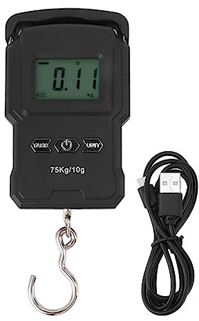 Digitale Gepäckwaage, Tragbare Elektronische Waage, USB-Aufladung, Angelwaage, 165 Pfund Belastbar, Digitale Hängende Fischwaage Mit Hintergrundbeleuchtetem LCD-Display Für Reisen, Outdoor, Zuhause