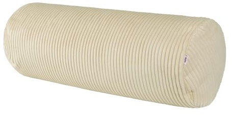 beties HYggelig-No.2 Samt Block Cord XL Rollenbezug ca. 25x70 cm Nackenrollenbezug Beinkissen-Hülle Bettrollen Bezug in Raumausstatter Qualität (Kreide-beige)
