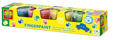 SES Creative 00391 Fingerfarbe Basic 4 x 110 ml, diverse Farben, 440 Milliliter