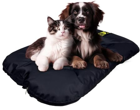 EVE Textile Hundebett | Katzenbett | Hundekorb | Katzenkorb | Hundebetten | Katzenbetten | Hundekörbchen | Katzenkörbchen | Hundekissen | Katzenkissen | 100x120x5 cm (Schwarz)