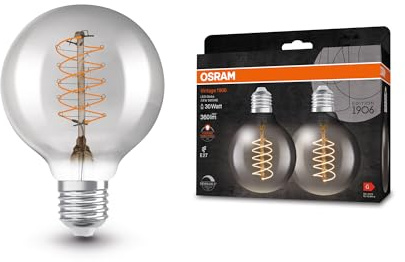 OSRAM Vintage 1906 Globe LED-lamp, 7,8W, 360lm, warmweiße Light, dimmbar, CRI 80, E27-Sockel, sofort 100% Light, lage Aufwärmzeit, ideaal voor decoratieve installatie, energiebesparing