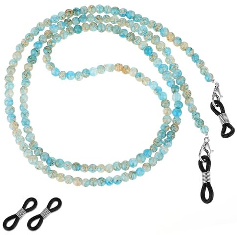 JJUNW Brillenkette für Damen und Herren - Bunte Perlen Anti-Rutsch Brillenband für Damen und Herren Sport und Sonnenbrillen