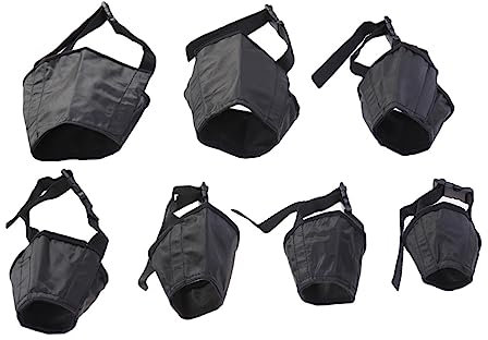 BESPORTBLE 7 Pz museruole per cani da compagnia copertura per la bocca del cane copertura della bocca dell'animale domestico museruole per animali domestici Black