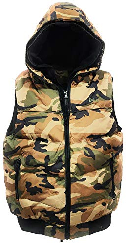 fratelliditalia.org Chaleco sin mangas camuflaje capucha impermeable hombre acolchado acolchado, camuflaje, L