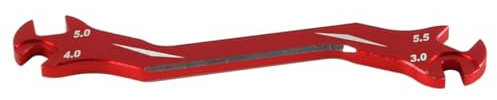 Laroal RC skruvnyckel RC bilreparationsverktyg 3/4/5/5,5 mm RC modell Precisionstillverkad sexkantsnyckel med öppen ände (röd)