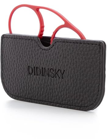 CherryDIDINSKY Prado - Reading Glasses without Straps with Adhesive Case for Smartphone | Ultra Thin, Lightweight and Robust | Minimalist Design, cherry