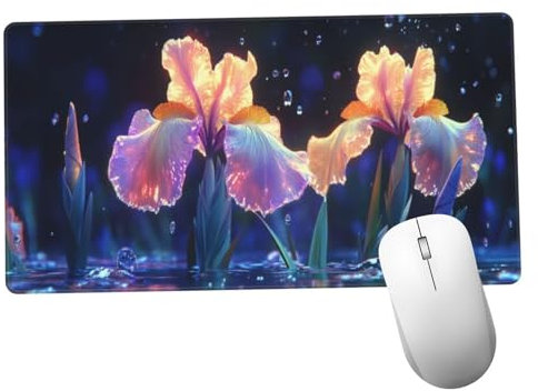 Amarillo Alfombrilla Ratón 1400x600x3mm Alfombrilla Raton XXL con Base de Goma Antideslizante, Accesorios Gaming Flor, Ordenador Gamer Regalos, Mouse Pad Gaming Mejora La Precisión Y La Velocida Y1306