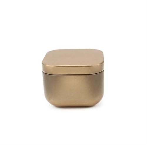 GXMDSGZ Candle Jars 12pcs Square Candle Jars 50ml Metal Jar Empty Tins Boxs Candy Pot Home Storage Containers Organizer With Lid For Making Candles(Gold)